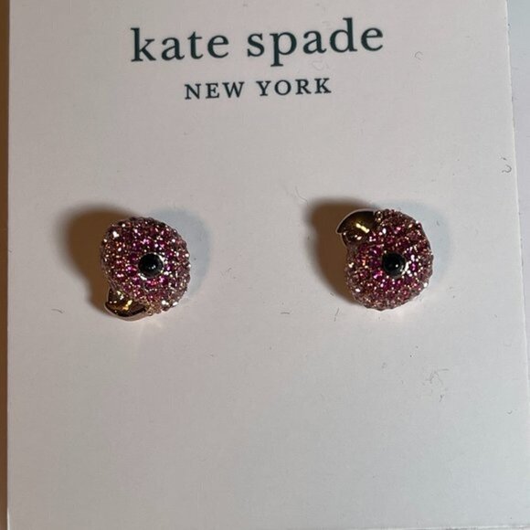 Kate Spade Pink Parrot Heads Pave Crystal Earrings - Picture 1 of 3